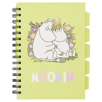 Kołonotatnik, Moomin Spring, Muminek i Panna Migotka, zielony