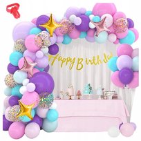 KOLOROWA GIRLANDA BALONOWA MEGA ZESTAW URODZINY CHRZEST 91 XXL +