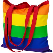 KOLOROWA TORBA BAWEŁNIANA 38x42 cm TĘCZA TOLERANCJA LGBT Zakupowa na Ramię