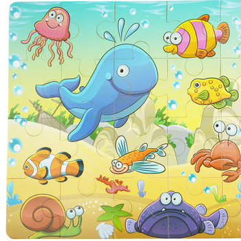 Kolorowa układanka puzzle dla dzieci 40 el. ryby zółw ślimak - KinderSafe