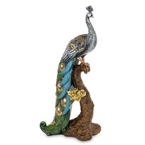 Kolorowa Wysoka Figurka Paw Kurak Dekoracja Ozdoba Statuetka Na Prezent Inna marka