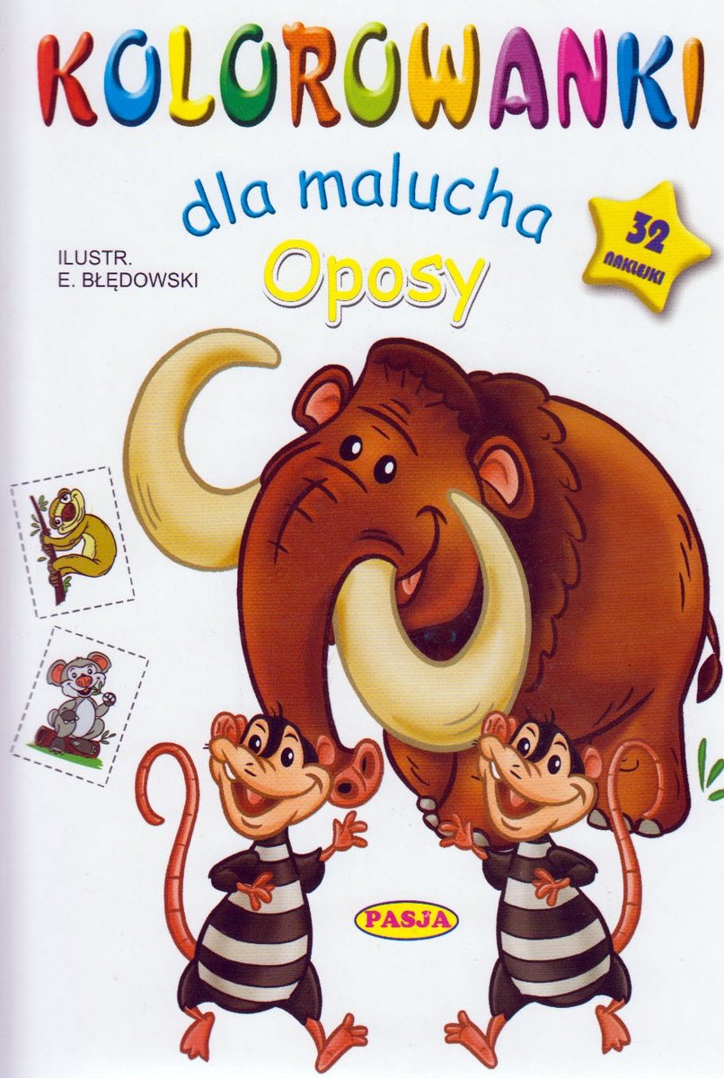 Kolorowanki dla malucha. Oposy