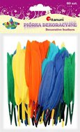 Kolorowe pióra dekoracyjne, 60szt MIX, CRAFT-FUN&nbsp;-&nbsp;Titanum