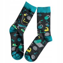 Kolorowe skarpety męskie siłownia 43-46 kettle sport skakanka skarpetki