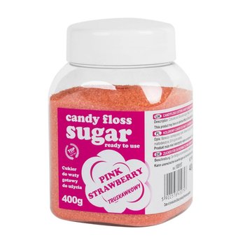 Kolorowy cukier do waty cukrowej różowy o smaku truskawkowym 400g - GSG24