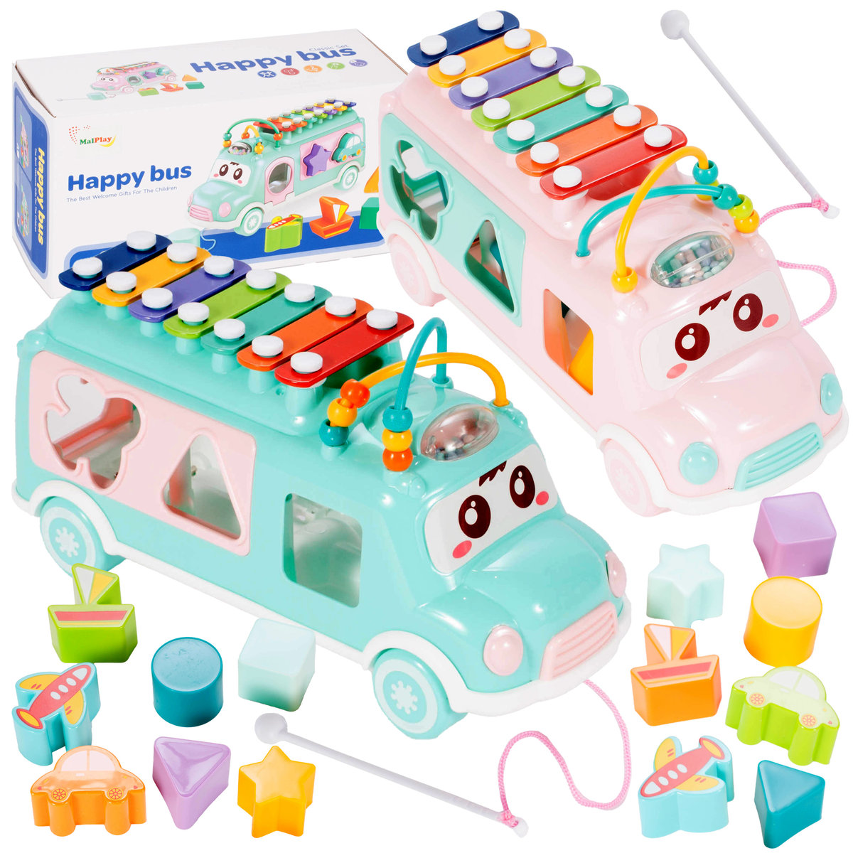 Kolorowy Muzyczny Autobus z Cymbałkami - Sorter - MalPlay | Sklep EMPIK.COM