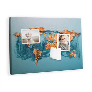 Kolorowy Organizer - Tablica Korkowa z Pinezkami - Abstrakcja mapa świata 60x40 cm - Inna marka