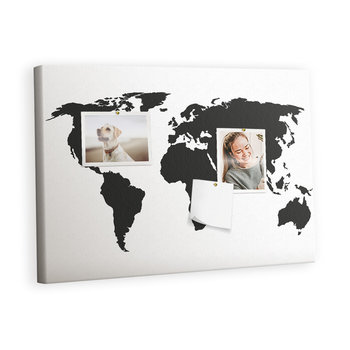 Kolorowy Organizer - Tablica Korkowa z Pinezkami - Czarna mapa świata 60x40 cm - Inna marka