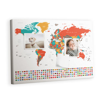 Kolorowy Organizer - Tablica Korkowa z Pinezkami - Kolorowa mapa świata 60x40 cm - Inna marka