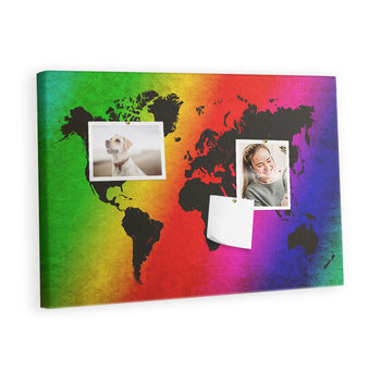 Kolorowy Organizer - Tablica Korkowa z Pinezkami - Mapa świata 60x40 cm - Inna marka