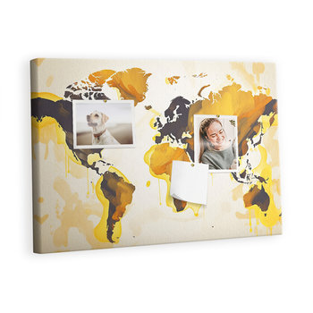 Kolorowy Organizer - Tablica Korkowa z Pinezkami - Mapa świata abstrakcja 60x40 cm - Inna marka