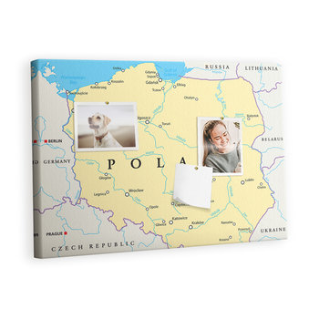 Kolorowy Organizer - Tablica Korkowa z Pinezkami - Polityczna mapa Polski 60x40 cm - Inna marka