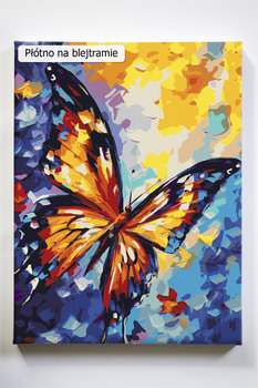 Kolorowy pył, motyl, motyle, motylki, malowanie po numerach, blejtram - Akrylowo