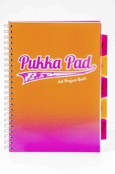 Kołozeszyt A4, 100 kartek w kratk, z przekładkami, pomarańczowy, Pukka Pad Project Book Fusion - Pukka Pad