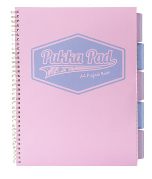 Kołozeszyt A4 Pukka Pad w kratkę 100 kartek okładka miękka plastikowa pastelowy różowy - Pukka Pad