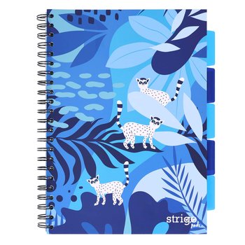 Kołozeszyt STRIGO PADS Project Book A4 kratka z przekładkami Jungla niebieski - Strigo