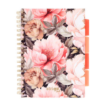 Kołozeszyt STRIGO PADS Project Book z przekładkami B5 kratka Kwiaty beżowy - Strigo