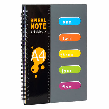 Kołozeszyt w kratkę, A4, szary - Paperdot