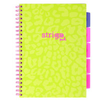 Kołozeszyt w linię 100k A4 przekładki STRIGO PADS Project Book Neon zielony Strigo