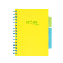 Kołozeszyt w linię 100k A5 przekładki STRIGO PADS Project Book Neon żółty Strigo