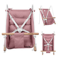 Kołyska-huśtawka dla dzieci TULANO Hop 40, do domu i do ogrodu, Różowo-szara