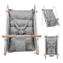 Kołyska-huśtawka dla dzieci TULANO Hop 40, do domu i do ogrodu, Szaro/biała