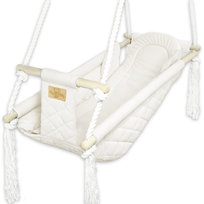 Kołyska - leżaczek - huśtawka dla dziecka - do domu i ogrodu VELVET - ECRU