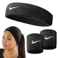 Kom Opaska na czoło+ nadgarstki NIKE czarno-białe Nike