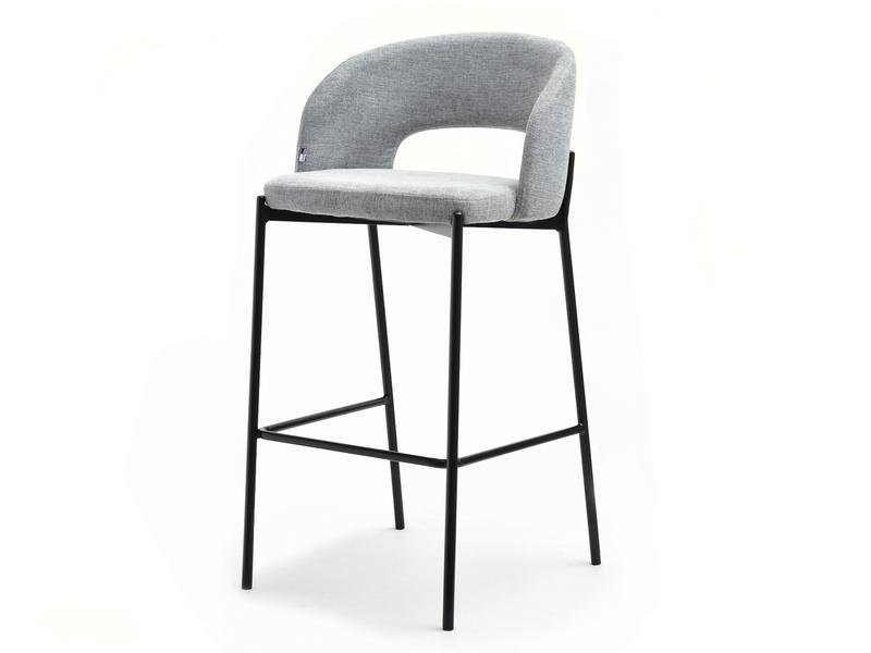 Zdjęcia - Krzesło Komfortowy Hoker Kuchenny Nowoczesny Design Guido Szara Tkanina