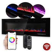 KOMINEK ELEKTRYCZNY do zabudowy z funkcją grzania 1800W + pilot + Wi-Fi