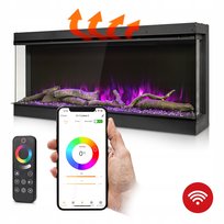KOMINEK ELEKTRYCZNY ŚCIENNY 84 cm GRZANIE +WIFI 3D z dźwiękiem
