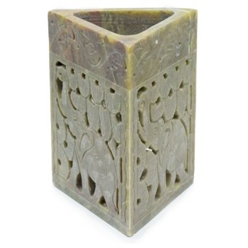 Kominek trójkątny ze steatytu do olejków i wosków, kamień mydlany - ANCIENT WISDOM