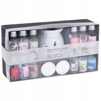 Kominek zapachowy HOMESET AromaSet, 15 szt. - biały zestaw z olejkami i świeczkami do aromaterapii prezent dekoracja relaks jesień zima EH Excellent Houseware