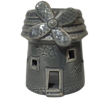Kominek zapachowy młyn szary, podgrzewacz ceramiczny do olejków i wosków - ANCIENT WISDOM