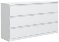 Komoda 120Cm 6 Szuflad Biała Sypialnia Meble Masztalerz