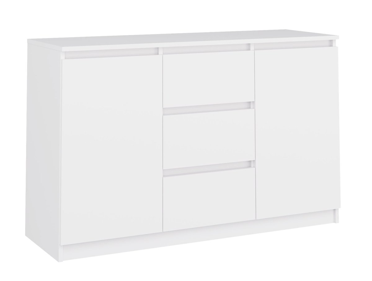 Komoda 2D3S 120 Cm Biała Szafka 2 Drzwi 3 Szuflady Do Salonu Topeshop