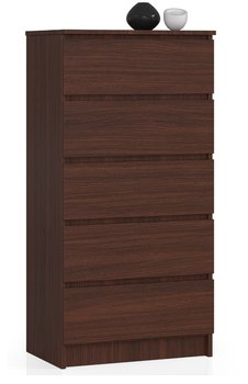 Komoda do salonu K 60 cm 5 szuflad - Wenge - FABRYKA MEBLI AKORD