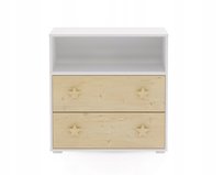 Komoda ii puffi szafka szuflady półka kolor biały klon