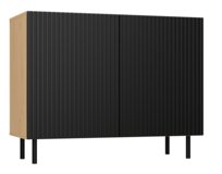 Komoda Kama Ryflowany Front Slim Lamele Czarny Topeshop