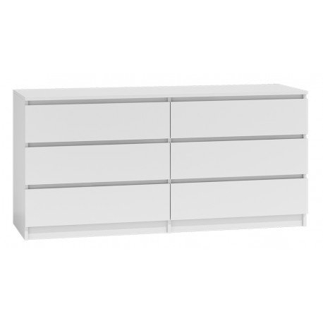 Komoda MALWA M6 140 Cm Biała 6 Szuflad 138x40x77 cm TOPESHOP