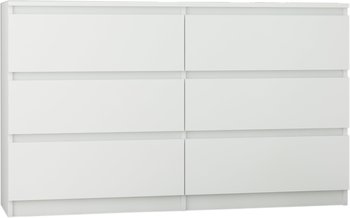 Komoda MOBENA Modern, biała, 6 szuflad, 120 cm - Mobene