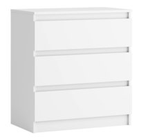 Komoda PUVEROMEBLE Tobi Biała 70x40x76,5 cm, 3 Szuflady, Do Salonu I Sypialni PUVEROMEBLE