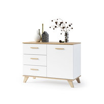 Komoda Scandi 100 cm 3 szuflady BIAŁY WOTAN