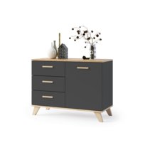 Komoda Scandi 100 cm 3 szuflady GRAFIT WOTAN