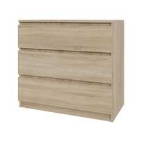 Komoda szafka 80 cm - dąb sonoma - 3 szuflady - salon, sypialnia
