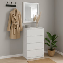 Komoda szafka AVEN 50 cm - biała - 4 szuflady - salon, sypialnia