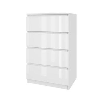 Komoda szafka AVEN 60 cm - biała lakierowana - 4 szuflady - salon, sypialnia - Adams Group