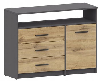 Komoda szafka BODO 1D3SO grafit-wotan antracyt szuflady regał UFC - MATKAM