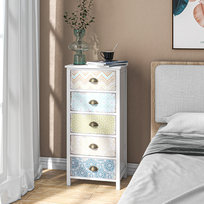 Komoda / szafka z szufladami / sideboard, nowoczesny design, 5 szuflad, 46 × 34 × 97,5 cm, kolorowy / wielobarwny