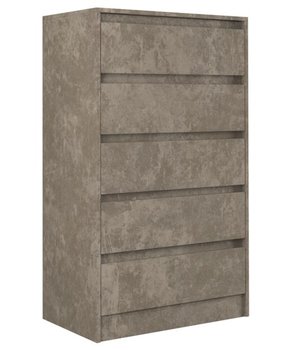 Komoda TOPESHOP Karo K5, 5 szuflad, beton, 124x70x43 cm - Topeshop